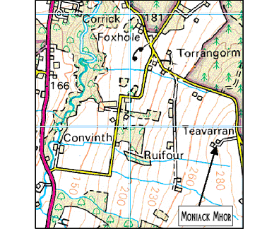 Map to Moniack Mhor